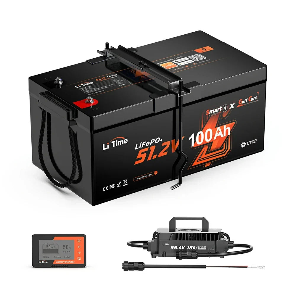 LiTime 51.2V 100Ah Lithium Golf Cart Battery Kit