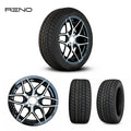 RENO APEX 14" Golf Cart Wheel & 23" Tire Set – Black or Chrome
