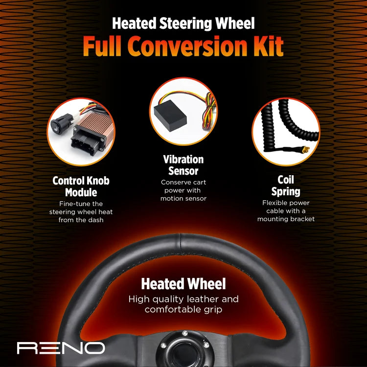 RENO Universal Heated Golf Cart Steering Wheel Conversion Kit