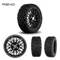 RENO PRIME 14" Black Golf Cart Wheel & 23" Tire Set