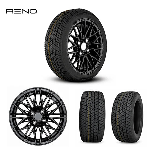 RENO PRIME 14" Black Golf Cart Wheel & 23" Tire Set