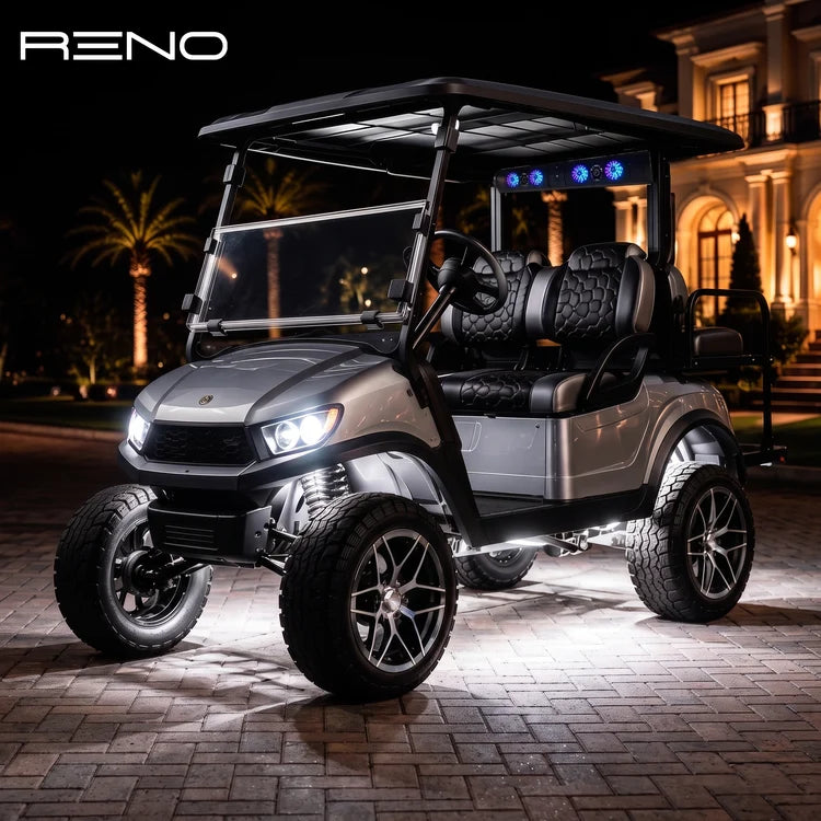 RENO Color + Pure White LED Golf Cart Rock Light Kit